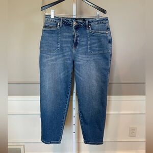 Judy Blue Barrel Fit Denim Jeans 13 / 31 EUC Medium Wash High Rise